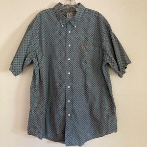 Cinch Men's Medallion Print Short Sleeve Button Down Western Shirt Size XL